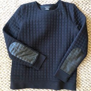 Club Monaco Sweater with Leather Elbow Panels